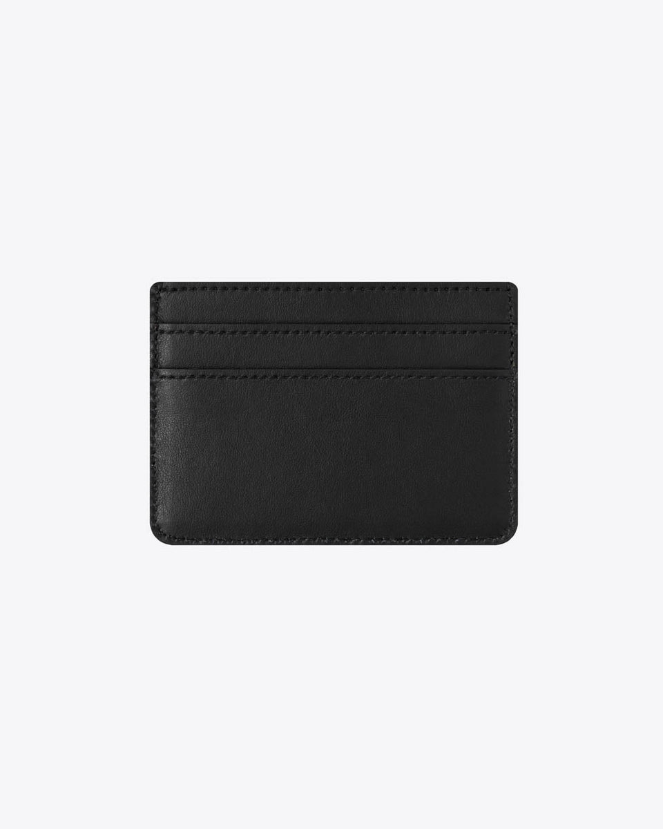 KRUK Nero Nappa Leather Card Holder With Silver Foil Logo – K R U K